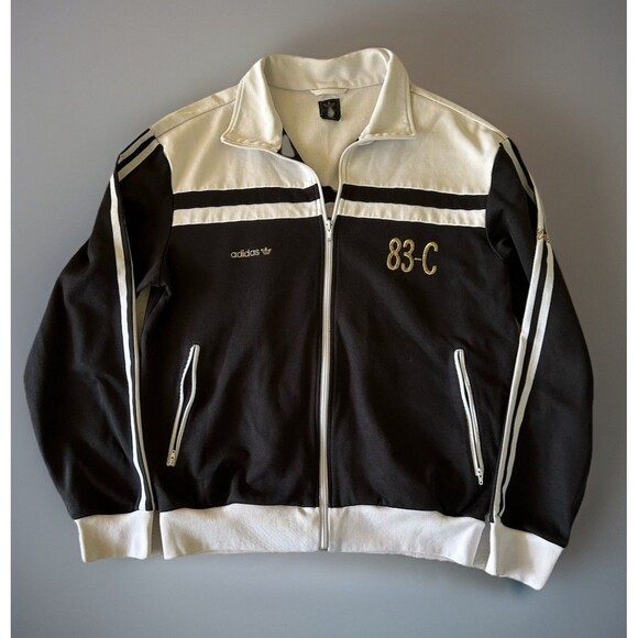 Adidas Track Jacket Trefoil 83-C J Mano Black WhiteGold Size Large Original 2008 - Picture 1 of 9